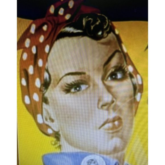 RARE Vintage 40s‎ Red Bandana Formed headscarf by SYMPHONY land girl WW2 - Picture 6 of 6